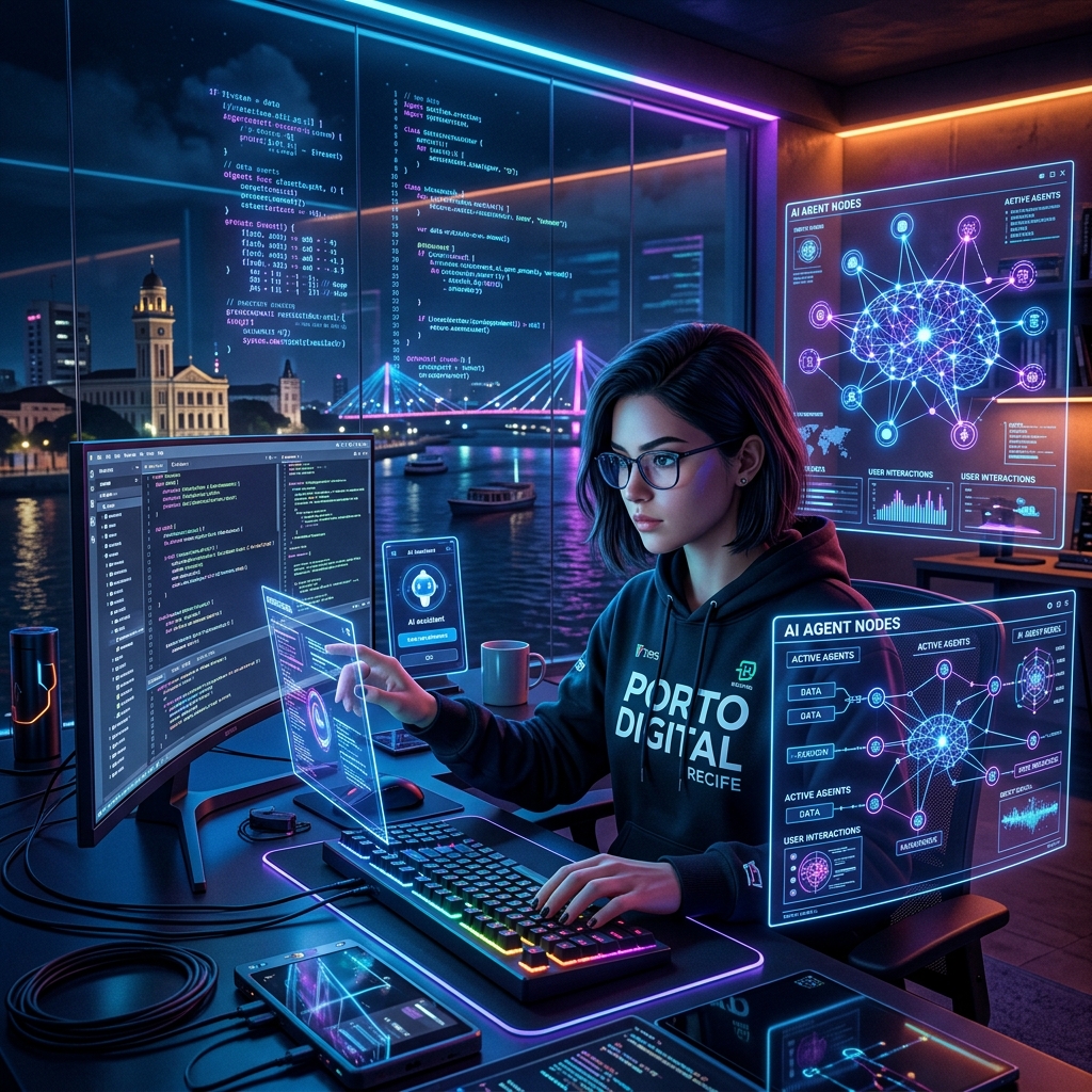 Jovem Programando no Futuro