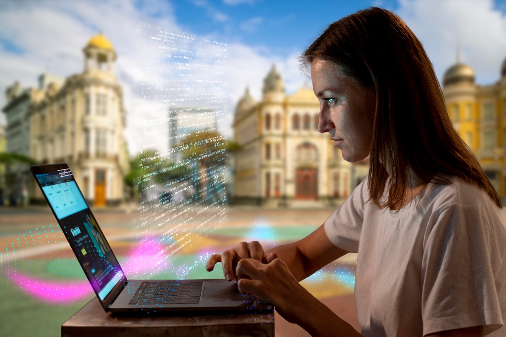 Jovem Programando no Futuro